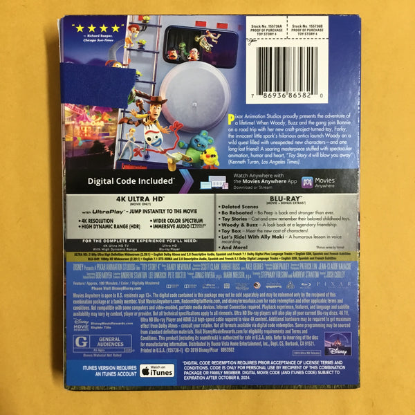 Disney Pixar Toy Story 4 (4K Ultra + Blu Ray Edition, Target Exclusive)