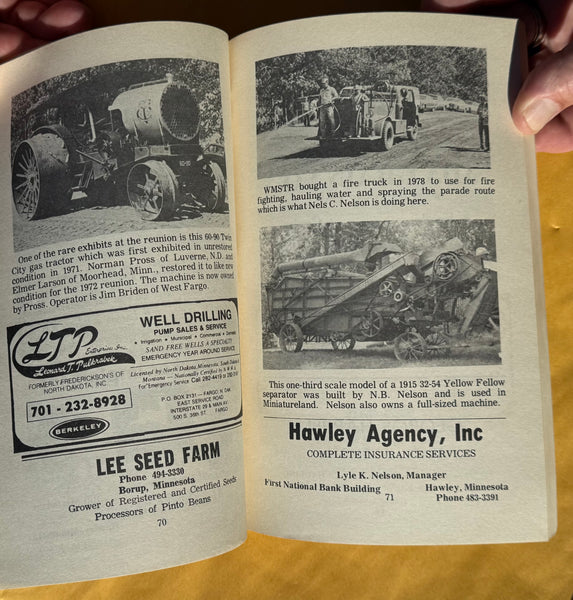 Memories of Bygone Years. Official Handbook Of Western Minnesota Steam Threshers Reunion, Inc. (1980)