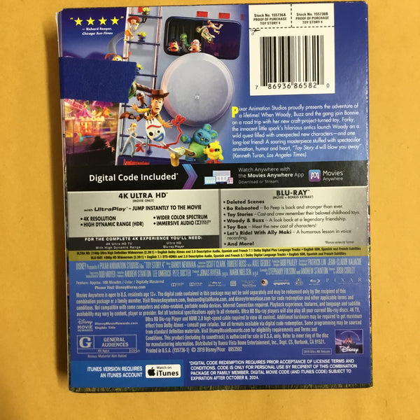 Disney Pixar Toy Story 4 (4K Ultra + Blu Ray Edition, Target Exclusive)